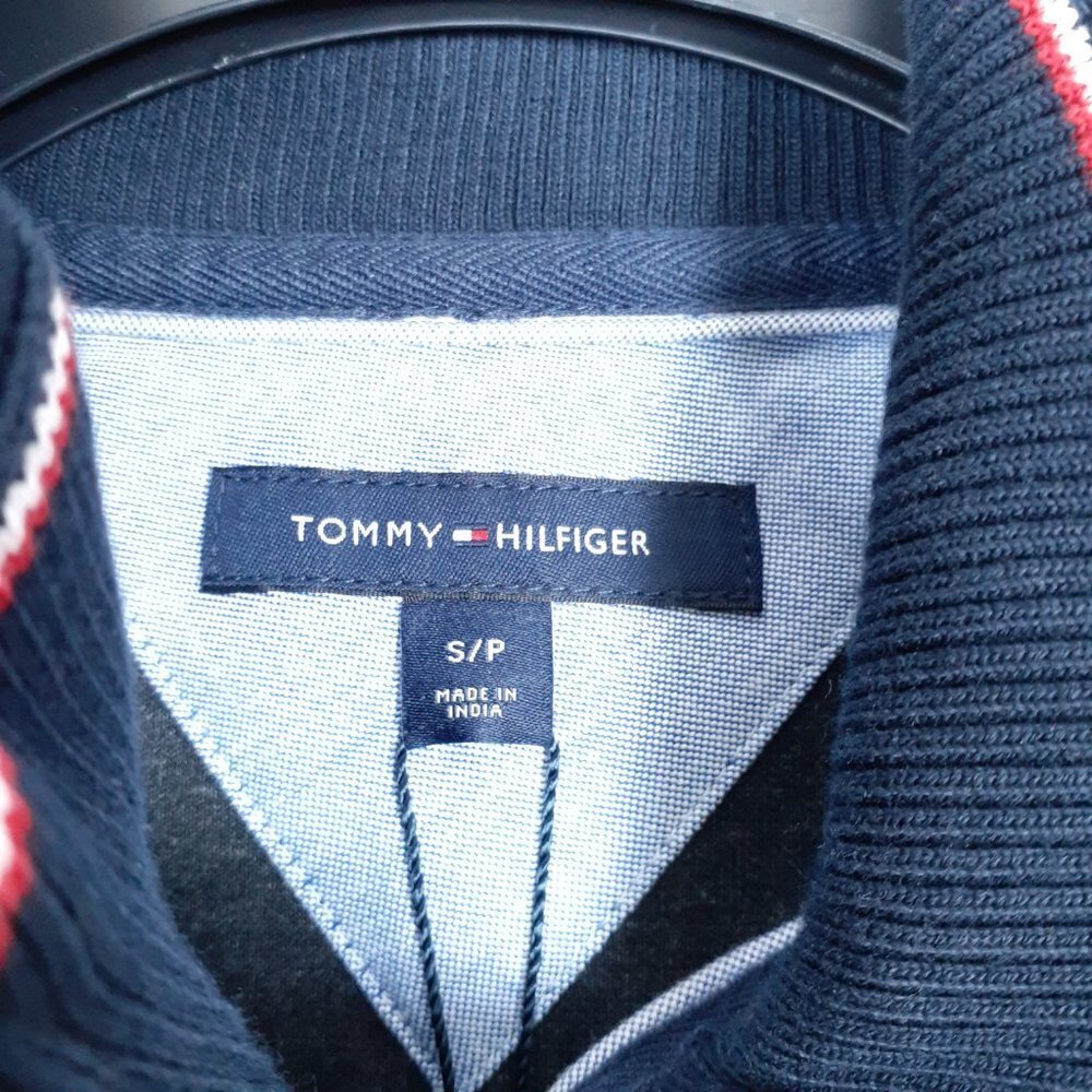 Tommy Hilfiger Sweatshirt S 1/4 Zip Blue Gray 773 - Picture 3 of 5